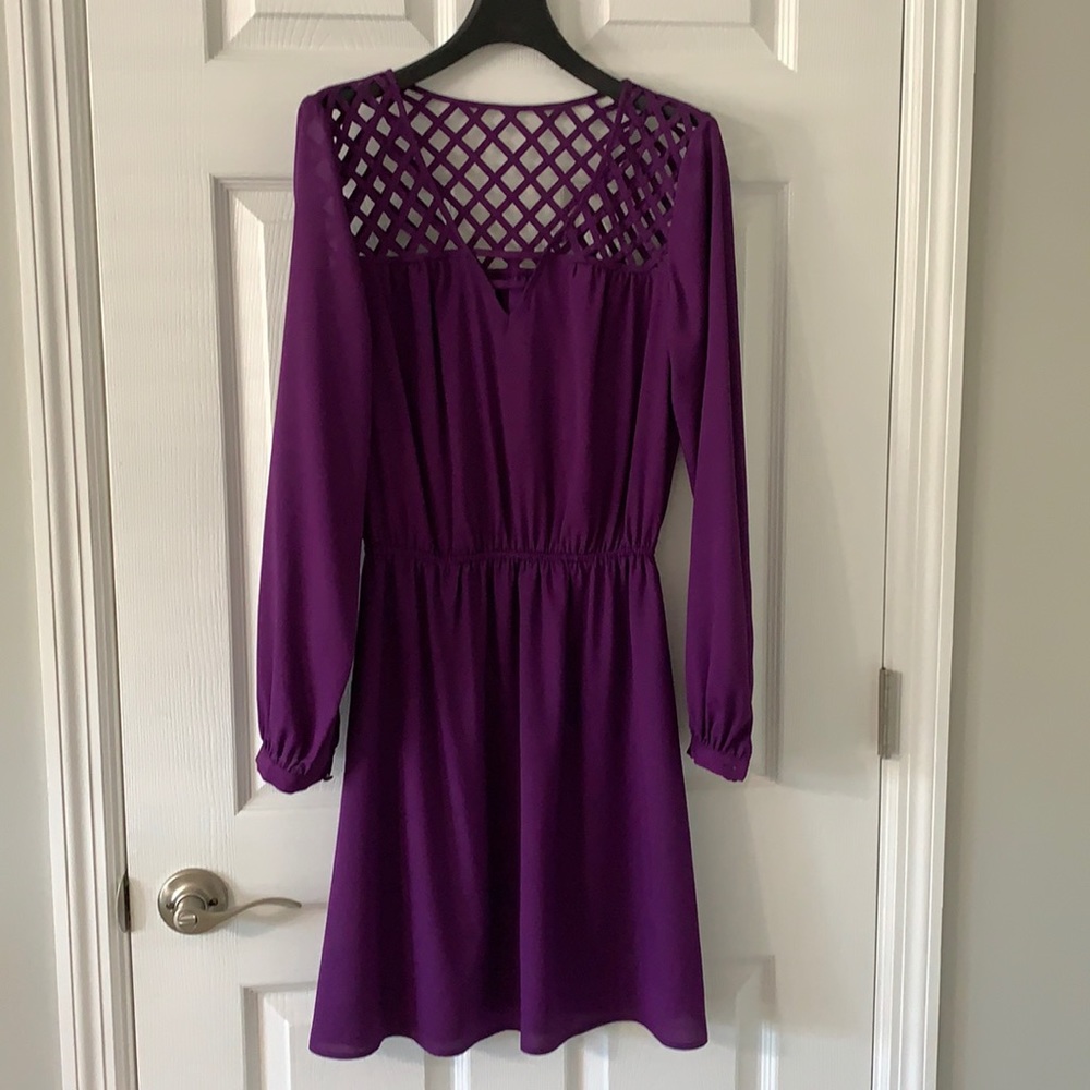 Gianni Bini Purple Long-Sleeve Dress